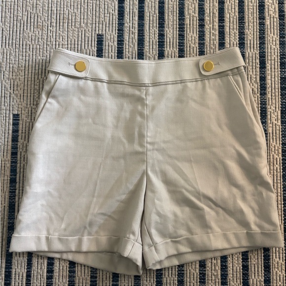 H&M Pants - H&M Cream Women's Shorts with Gold Accents